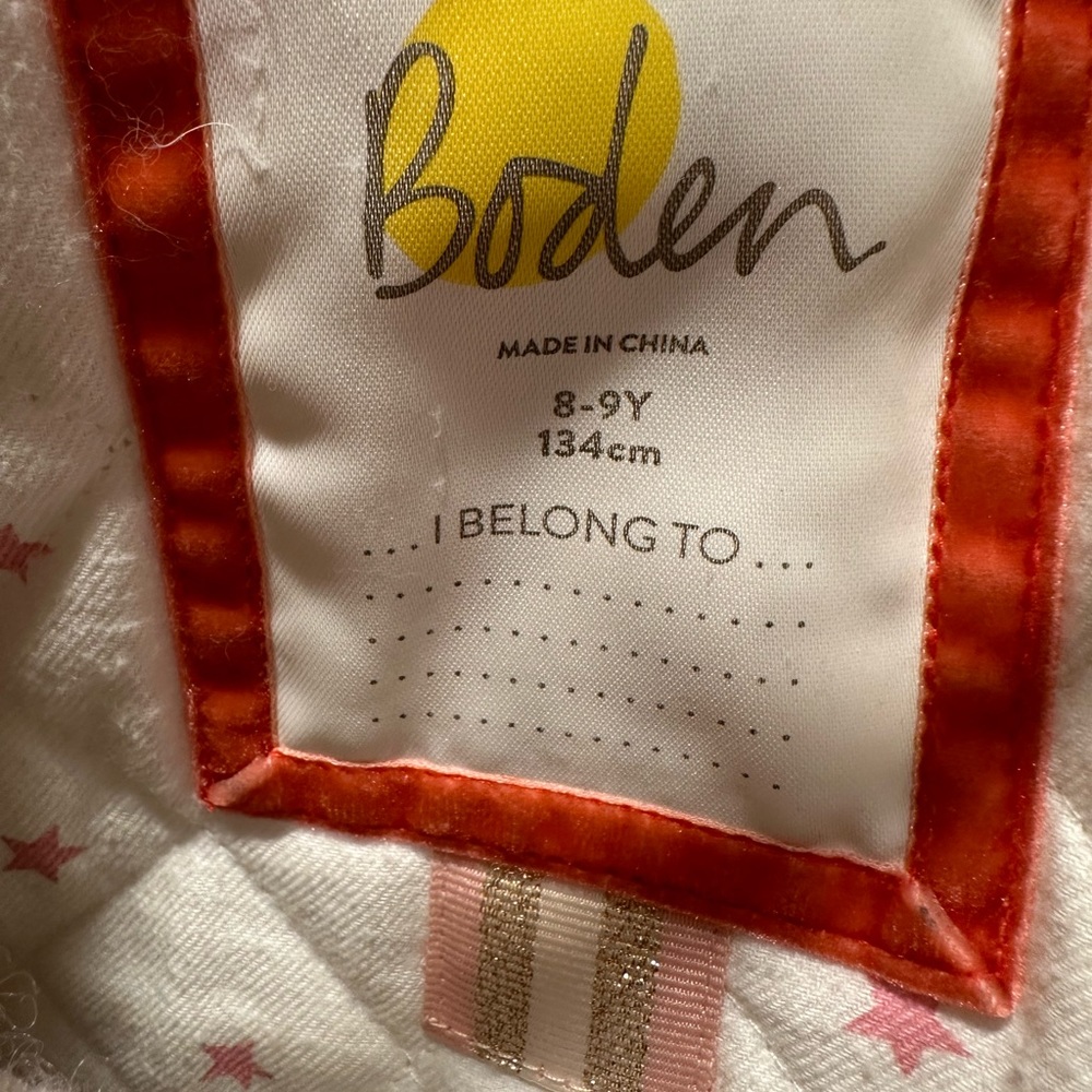 Girls Boden white dress coat - faux fur